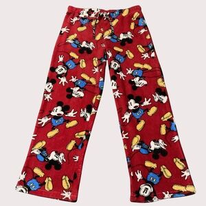 Vintage Mickey Mouse Sleepwear Disney Womens Pants Size M(8-10) Red Pajama Pants